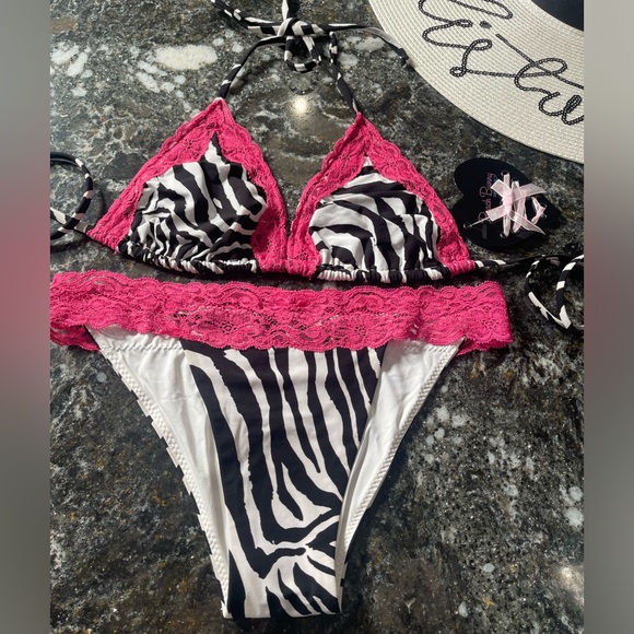 NWT beach bunny bikini XL set lady lace zebra print RAREST 💎 “Stop and Stare” - Picture 3 of 15